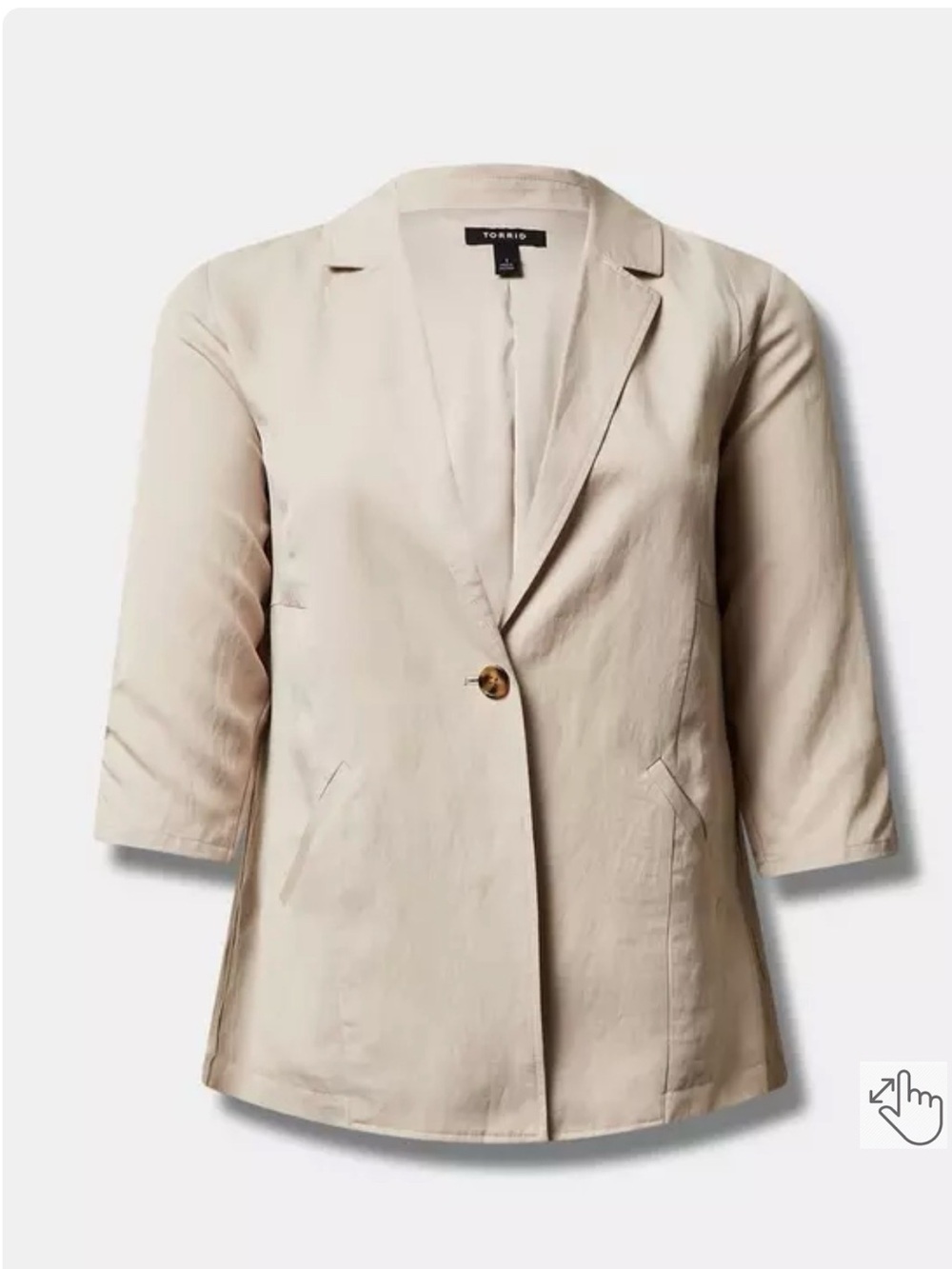 torrid Beige Single-Button Blazer Jacket